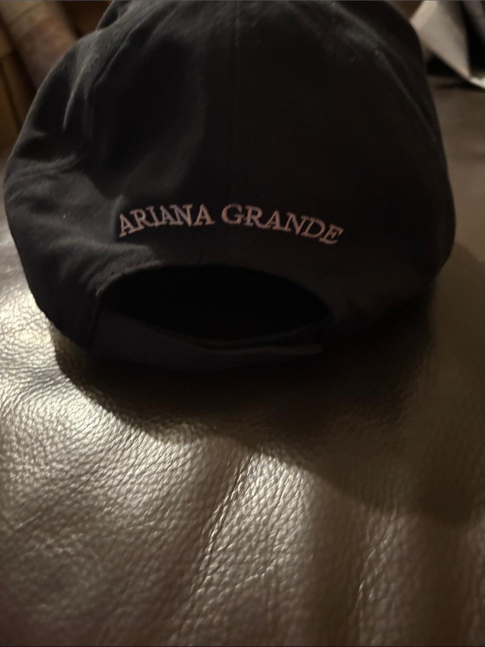 Ariana Grande Black Cap with White Embroidered Logo - Never Worn - Picture 2 of 3